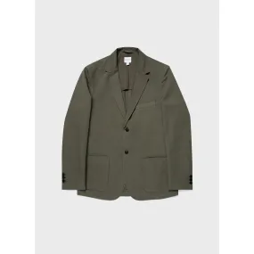 Cotton Linen Unstructured Blazer | Men | Khaki