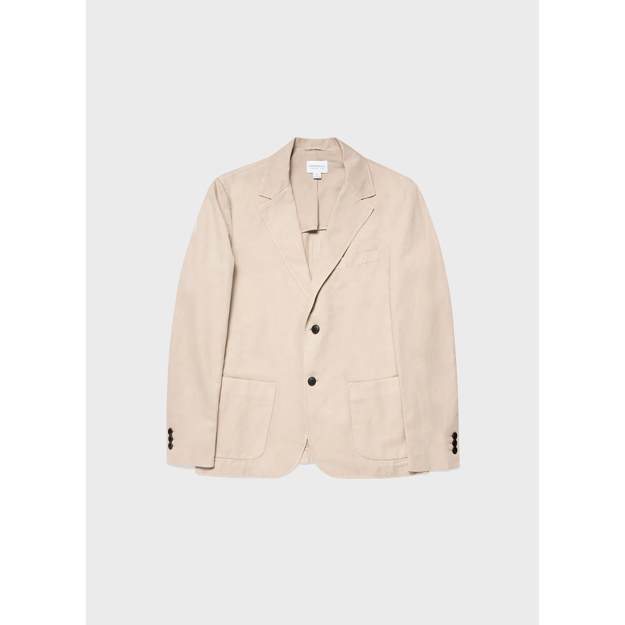 Cotton Linen Unstructured Blazer | Men | Light Sand