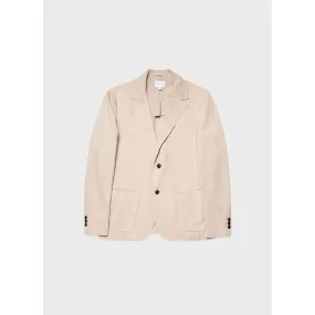 Cotton Linen Unstructured Blazer | Men | Light Sand