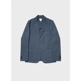 Cotton Linen Unstructured Blazer | Men | Shale Blue