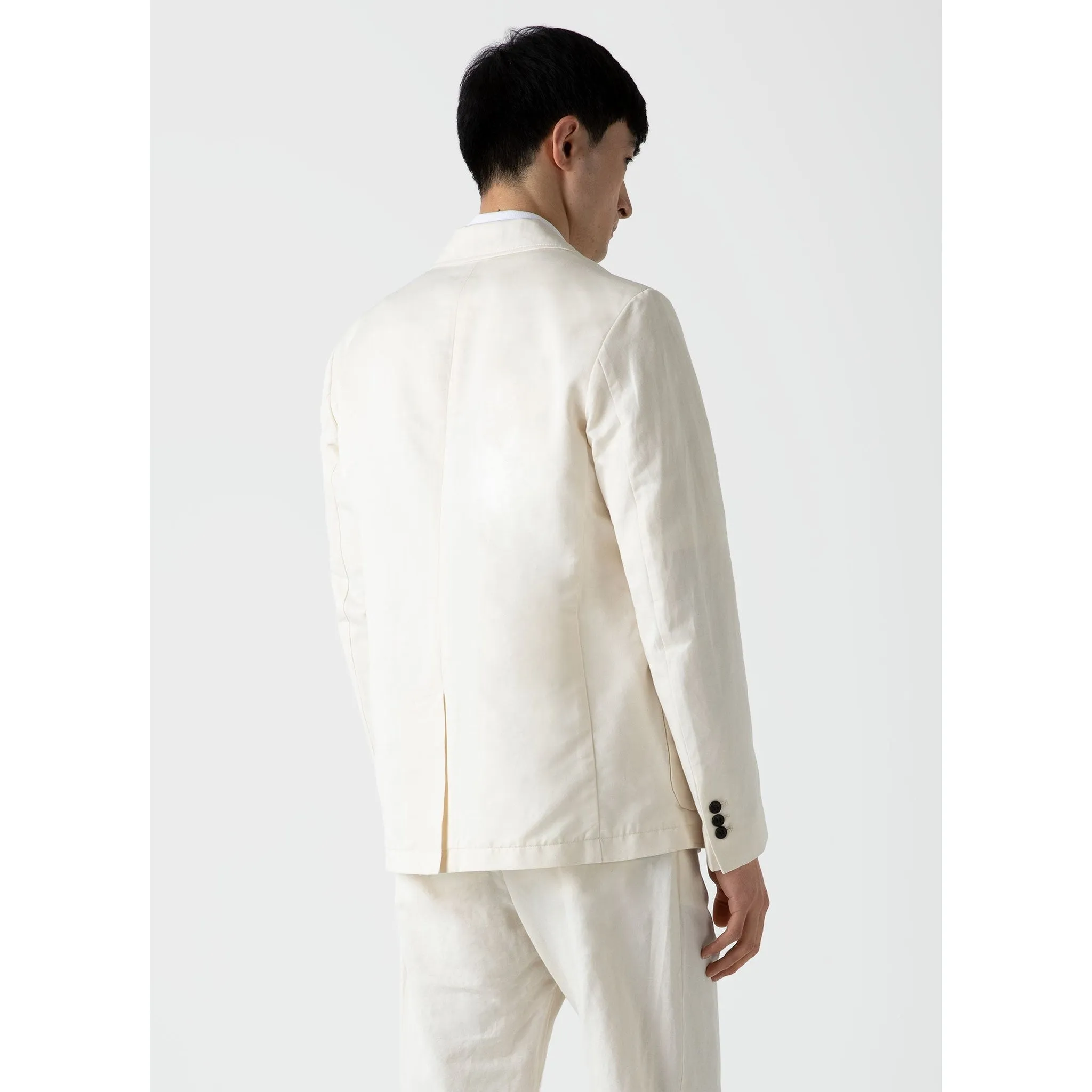 Cotton Linen Unstructured Blazer | Men | Undyed