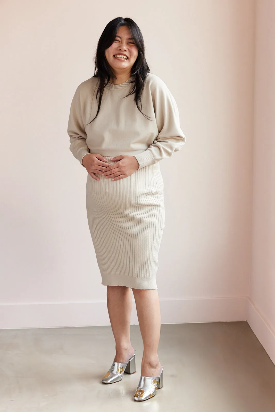 Cozy Dress + Sweater Maternity Set