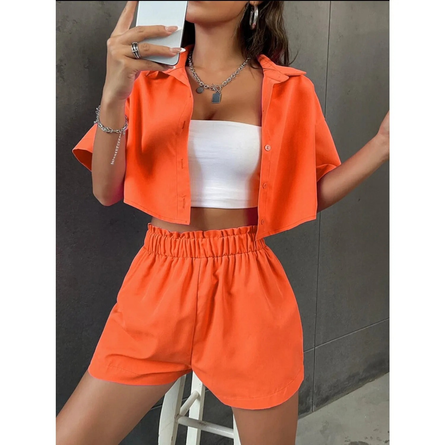 Crop Top and Shorts Set