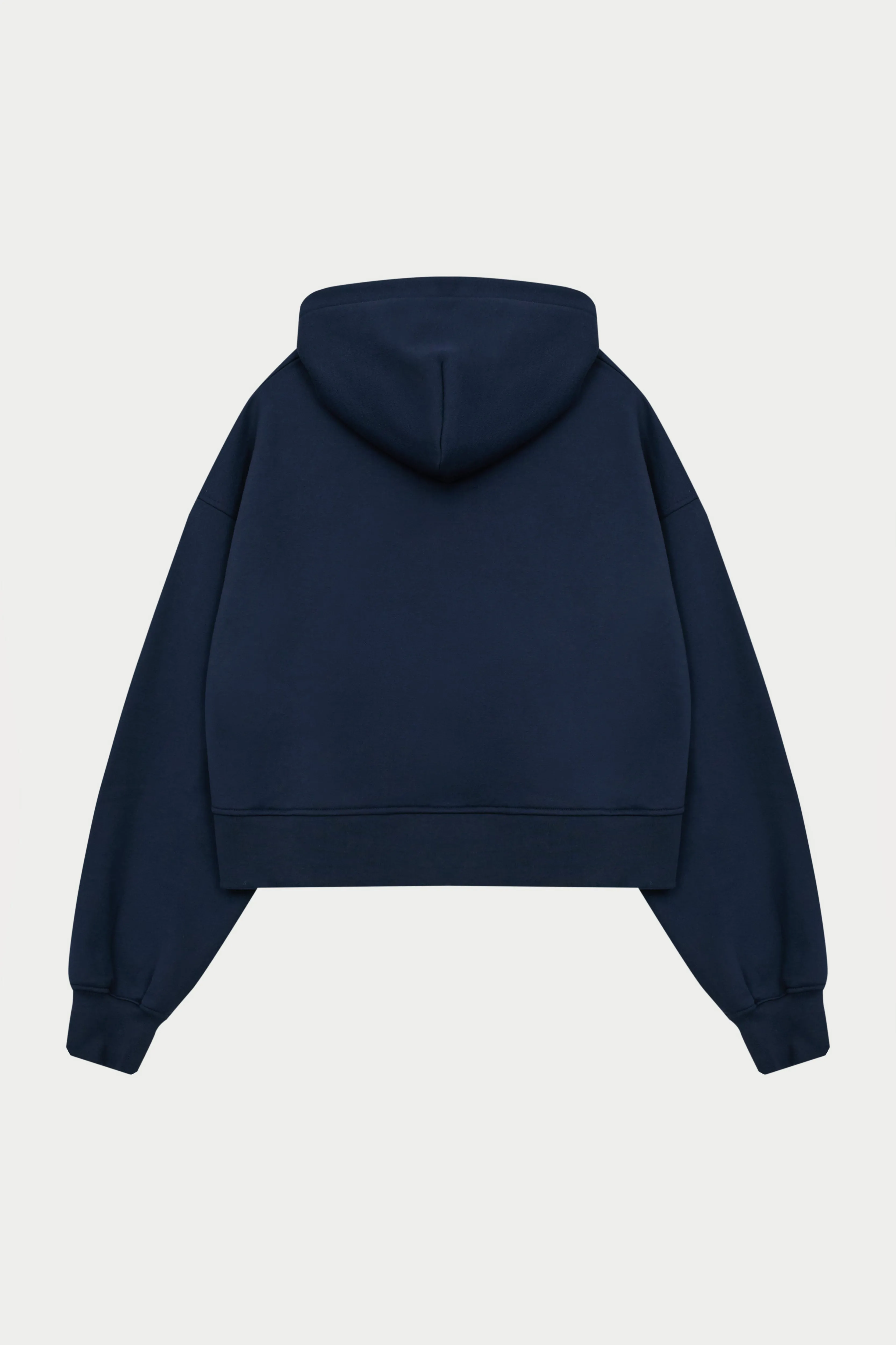 CTRE CROPPED ZIP THROUGH HOODIE - NAVY