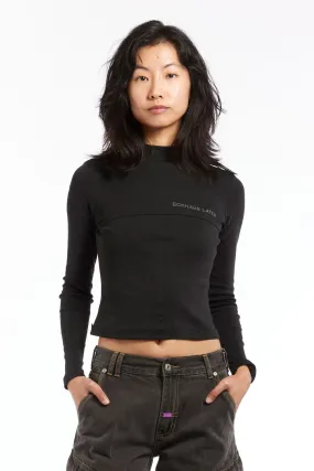 Eckhaus Latta Black Lapped Baby Turtleneck