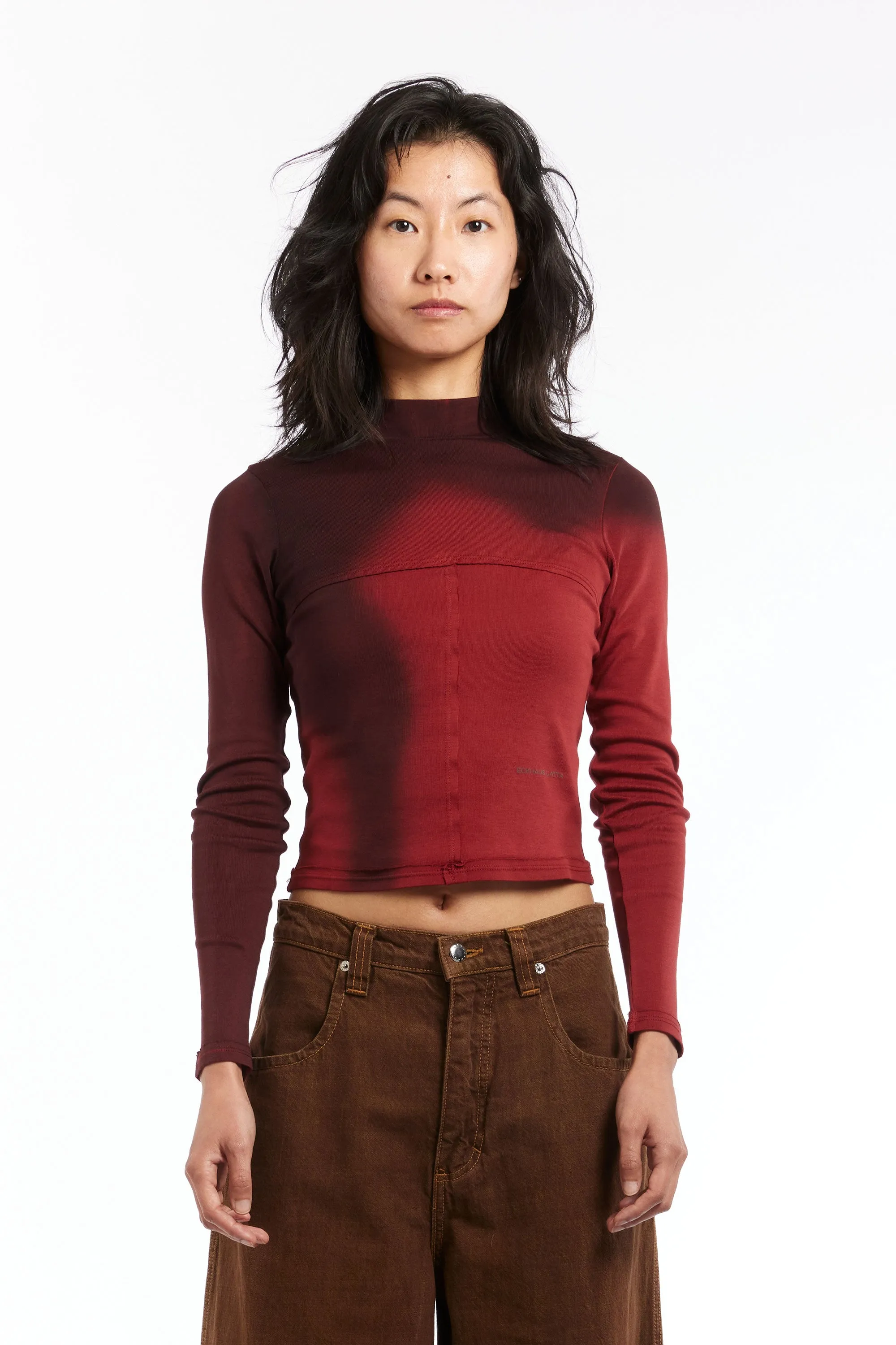 Eckhaus Latta Maroon Blur Turtleneck Sweatshirt