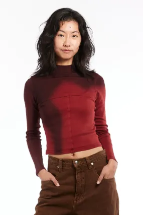 Eckhaus Latta Maroon Blur Turtleneck Sweatshirt