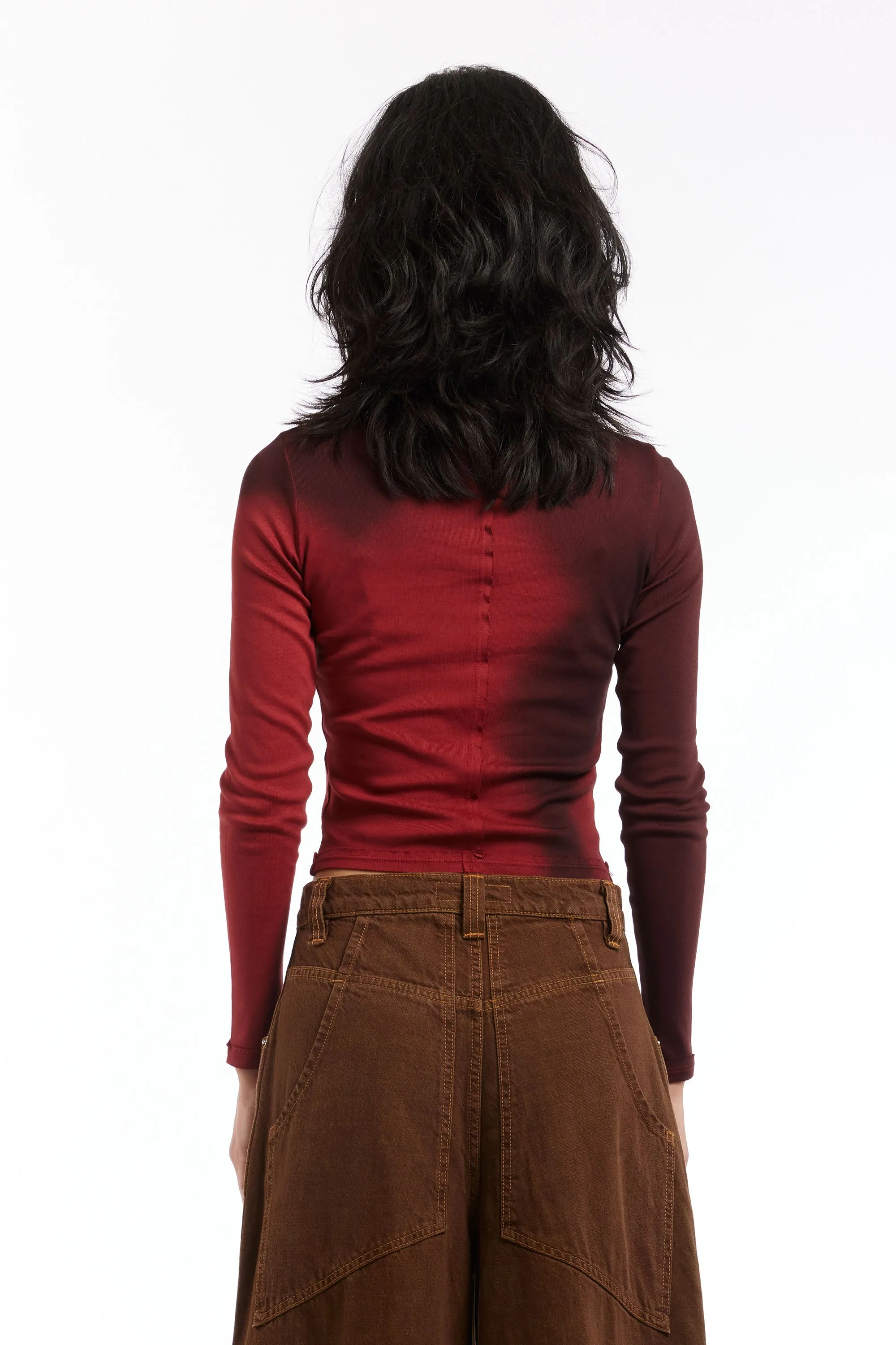 Eckhaus Latta Maroon Blur Turtleneck Sweatshirt