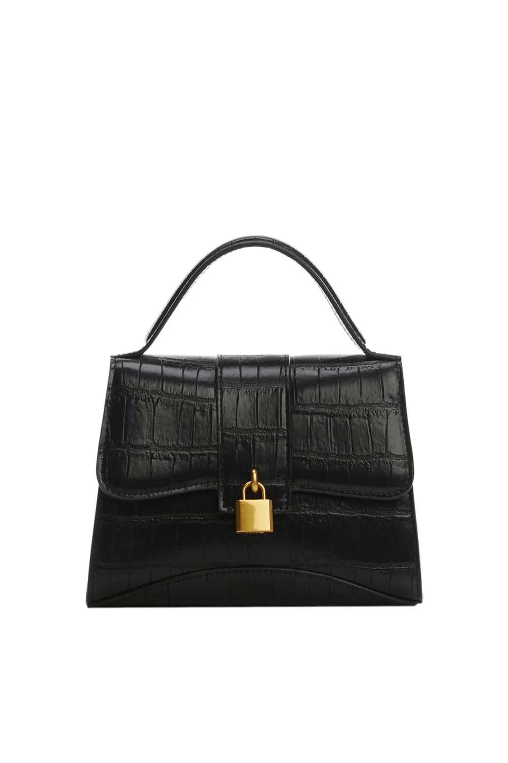 Envelope padlock coco leather effect bag