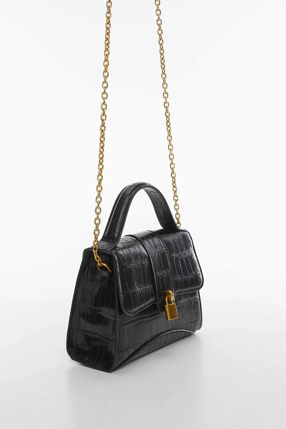 Envelope padlock coco leather effect bag