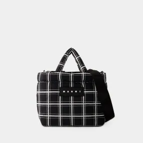 Ew Nylon Print Tote Bag - Marni - Leather - Black