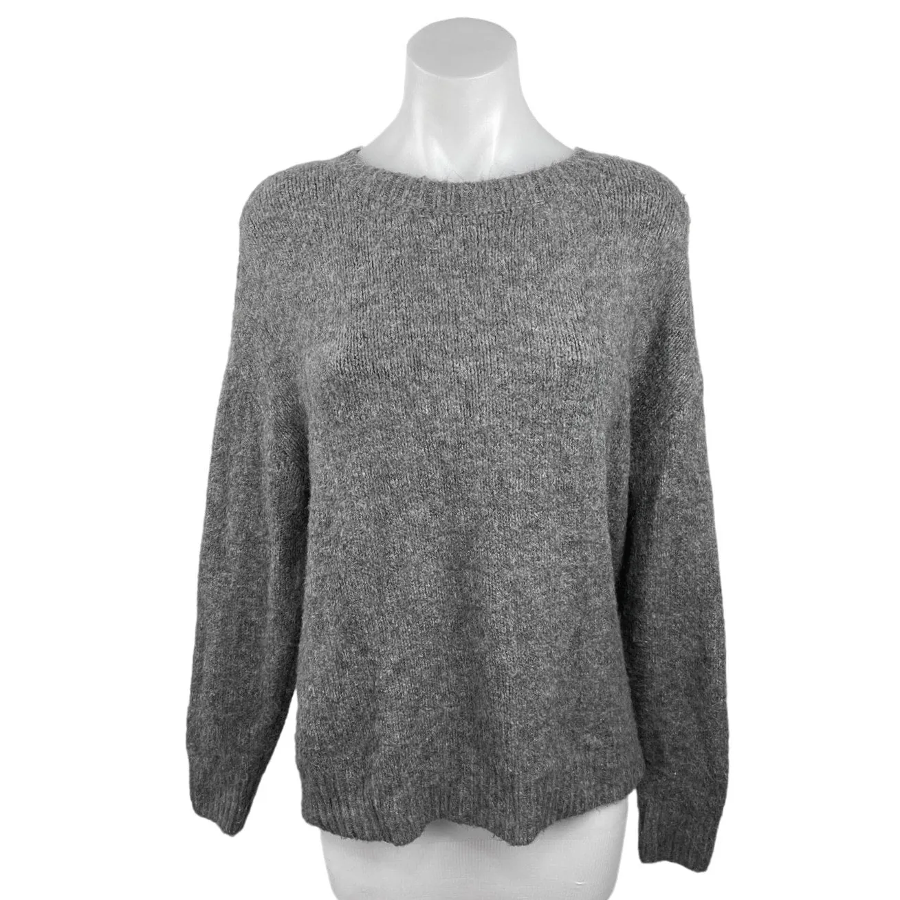 Express Women's Gray Pullover Long Sleeve Crew Neck Knitted Sweater Top Size S