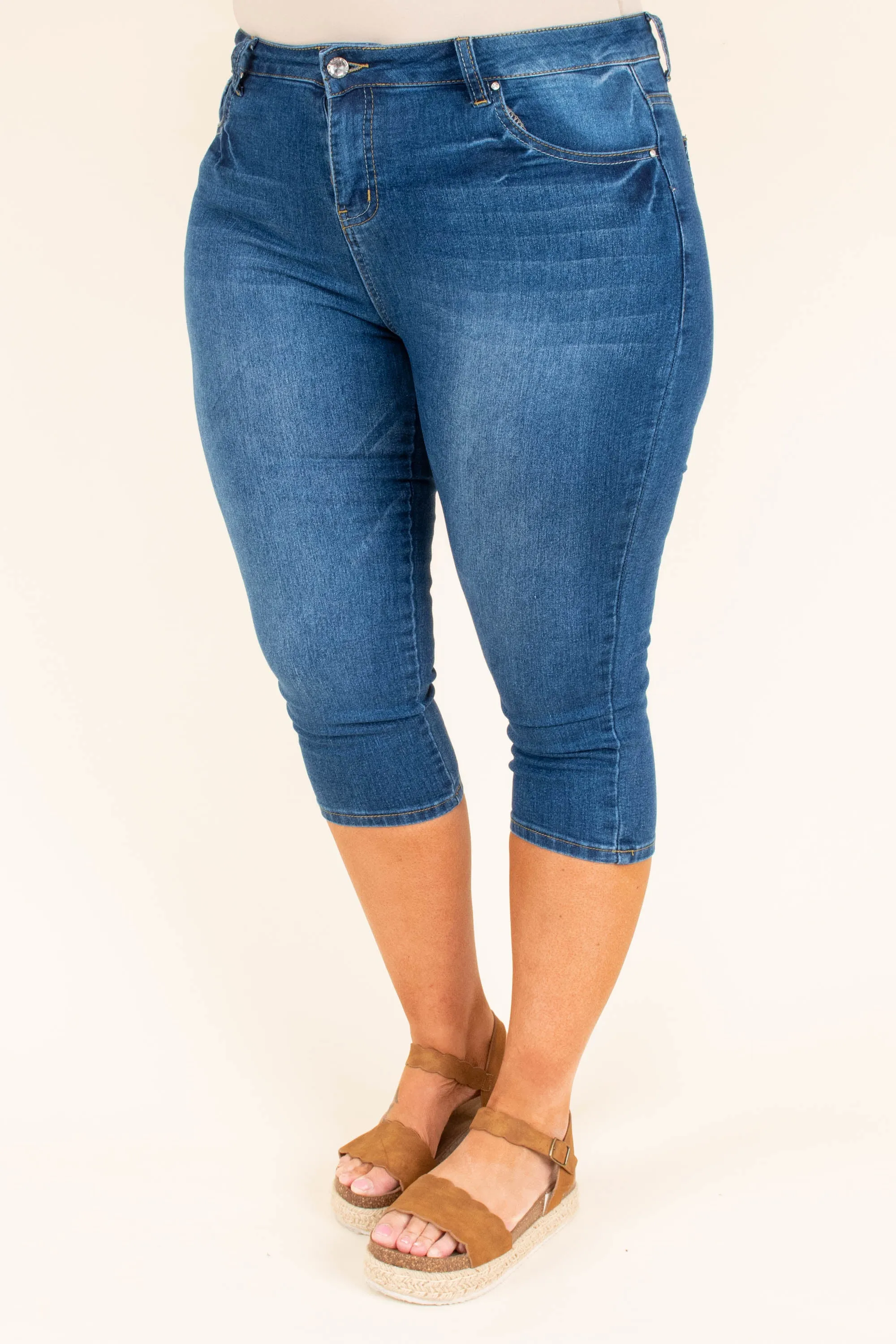 Famous Capris - Medium Wash - Best Deals