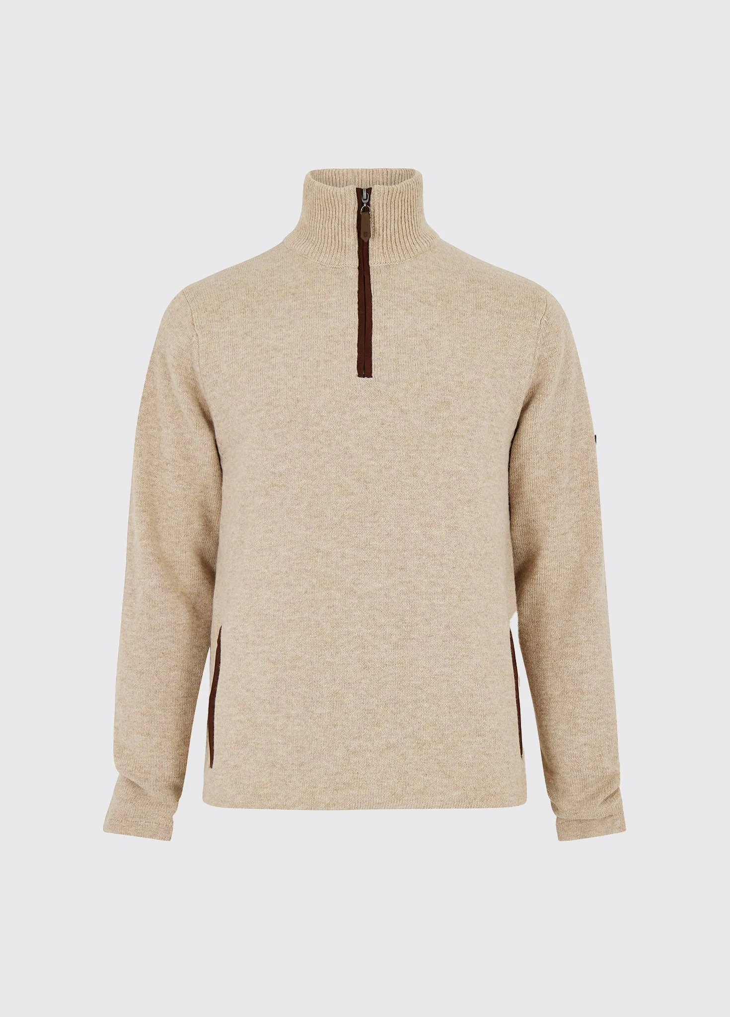 Feeney Zip Neck Sweater - Oat