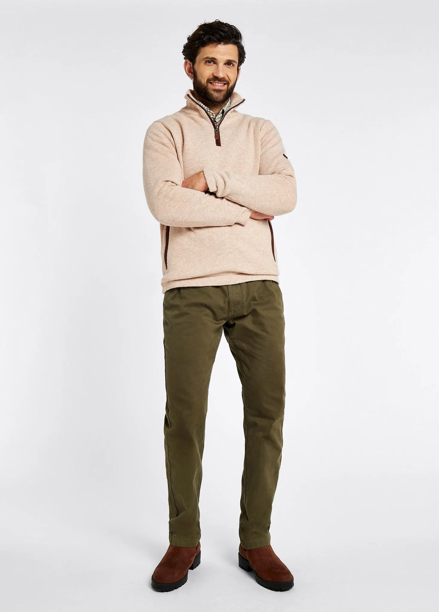 Feeney Zip Neck Sweater - Oat