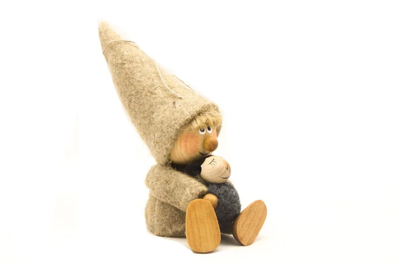 Felt Boy with Sheep Ornament