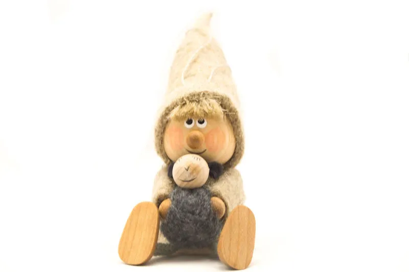 Felt Boy with Sheep Ornament