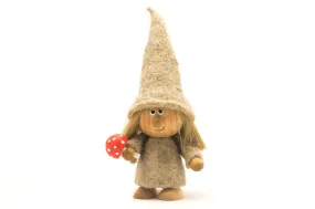 Felt Woman with Mushroom Ornament