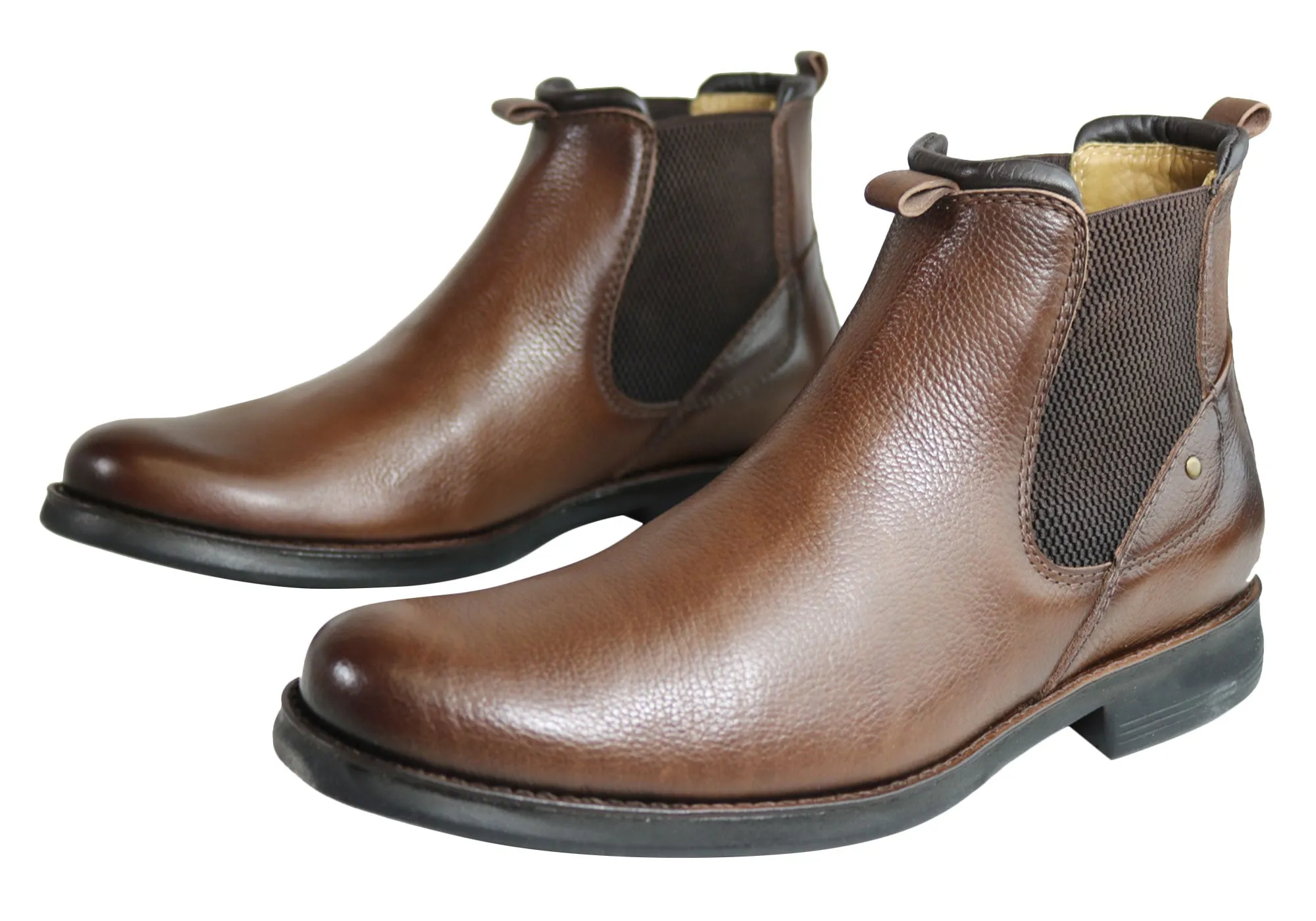 Ferricelli Roy Mens Comfortable Leather Chelsea Boots Made In Brazil