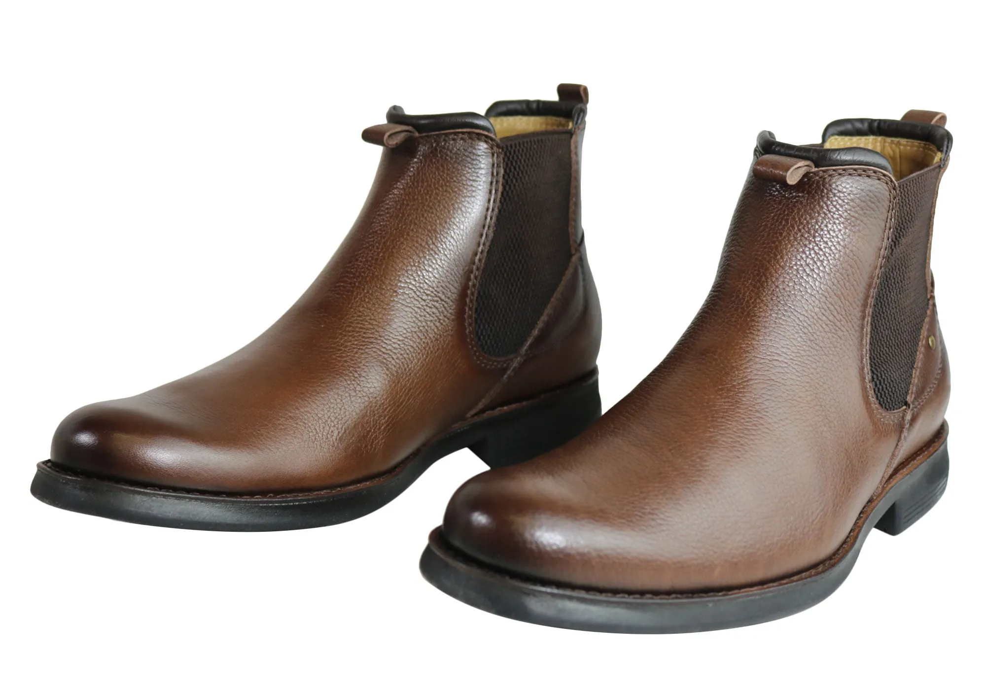 Ferricelli Roy Mens Comfortable Leather Chelsea Boots Made In Brazil