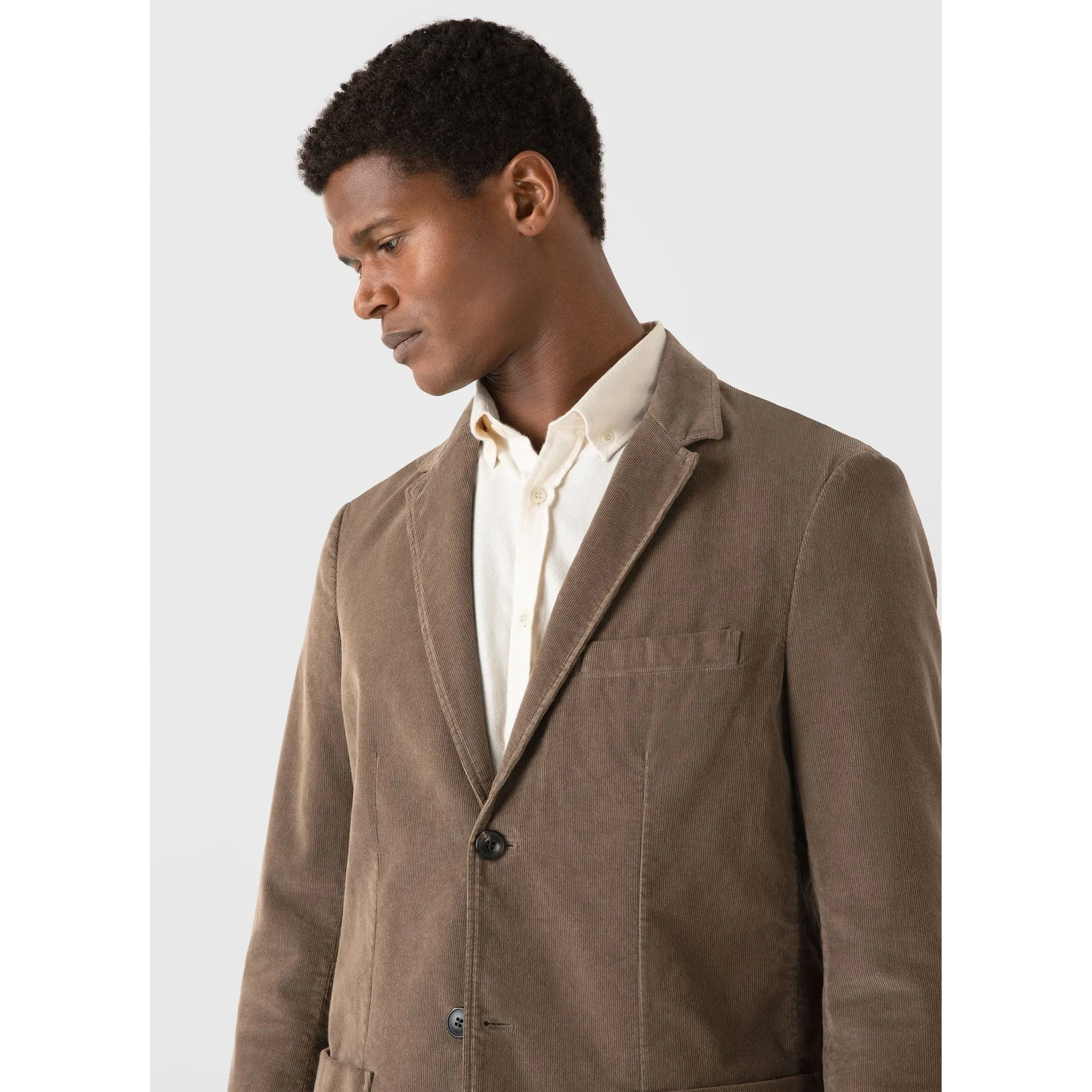 Fine Corduroy Blazer | Men | Dark Stone