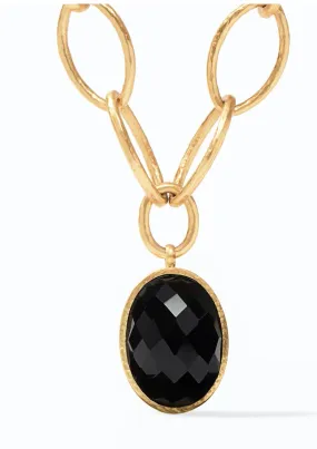 Fleur-de-Lis Necklace - Black and Gold Reversible - Obsidian