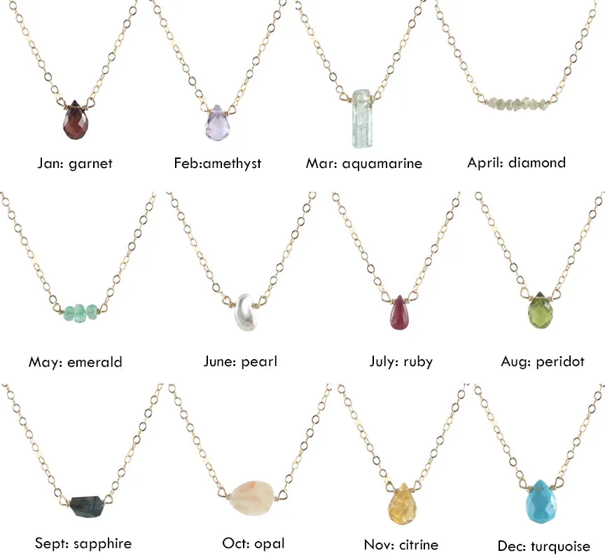 Gem Necklaces - Birthstone - GF