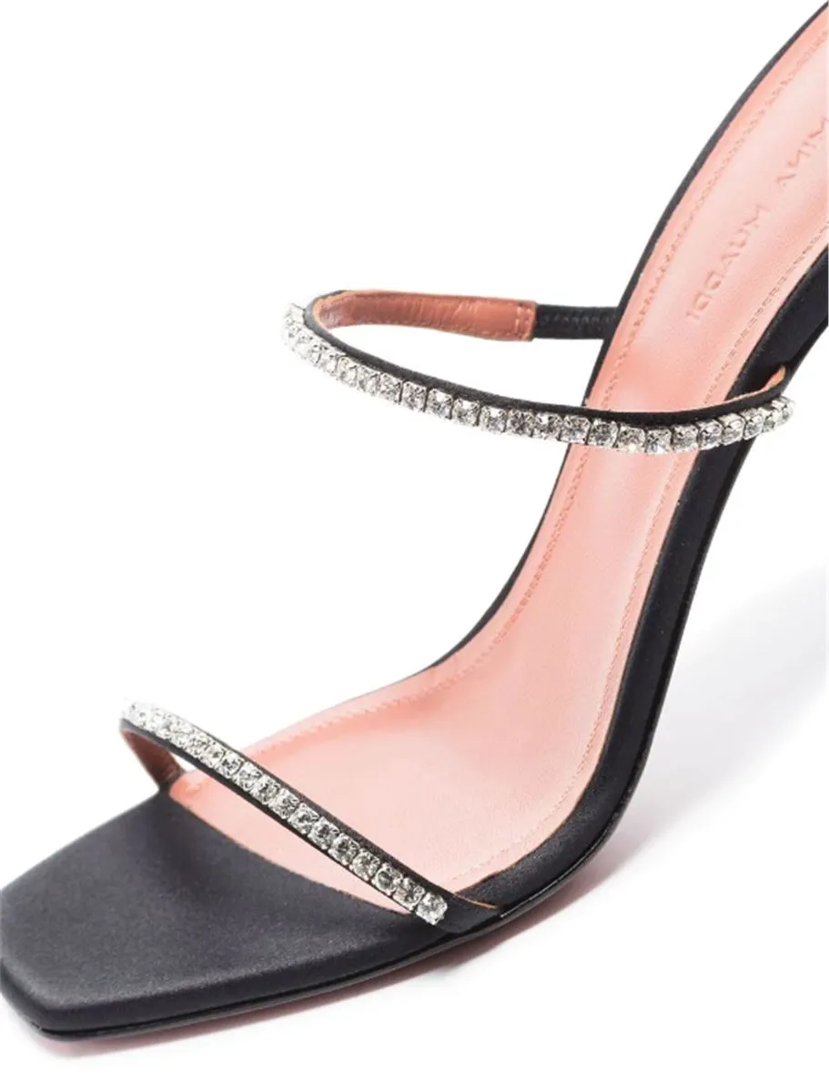 Gilda Satin Sandals with 95mm Crystal Embellishments