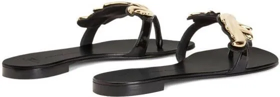 Giuseppe Zanotti Cruel flat leather flip-flops Black