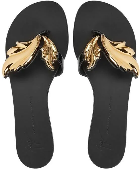 Giuseppe Zanotti Cruel flat leather flip-flops Black