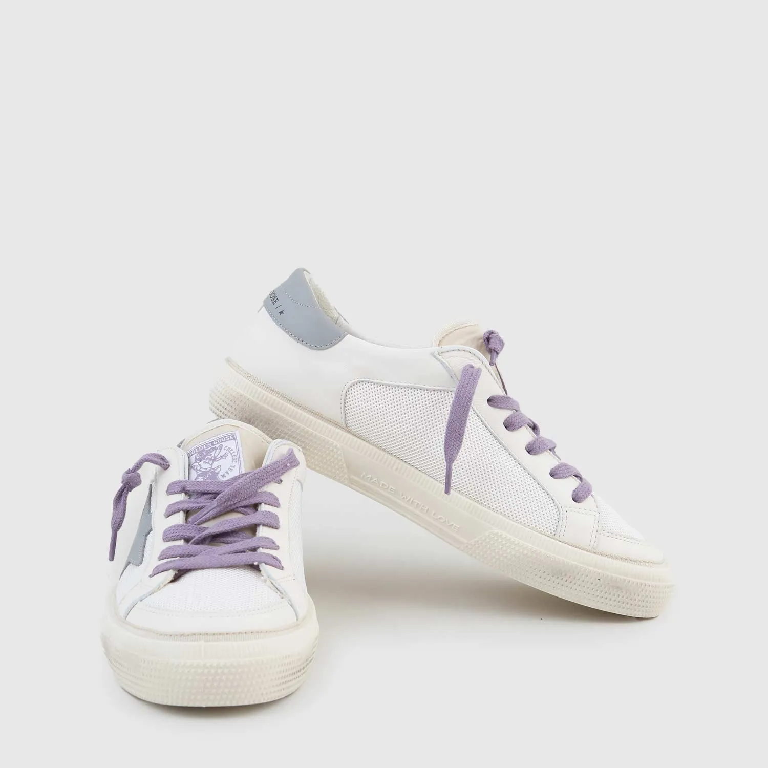 Golden Goose May Cream, Lilac And Gray Sneaker