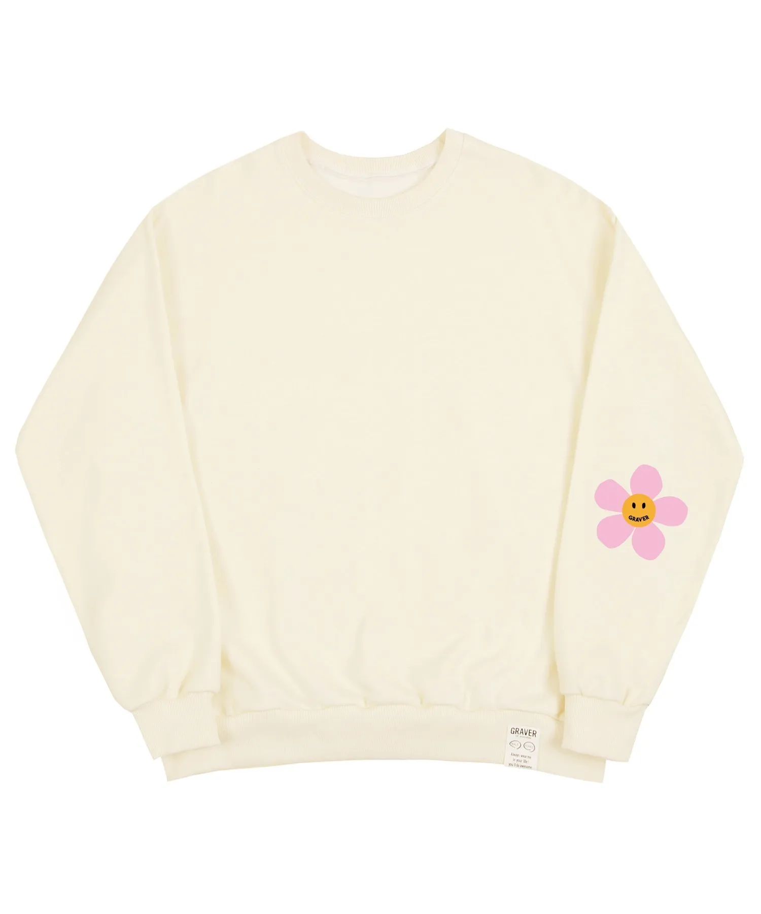 [GRAVER] Elbow Pink Flower Dot Sweatshirt by GRAVER