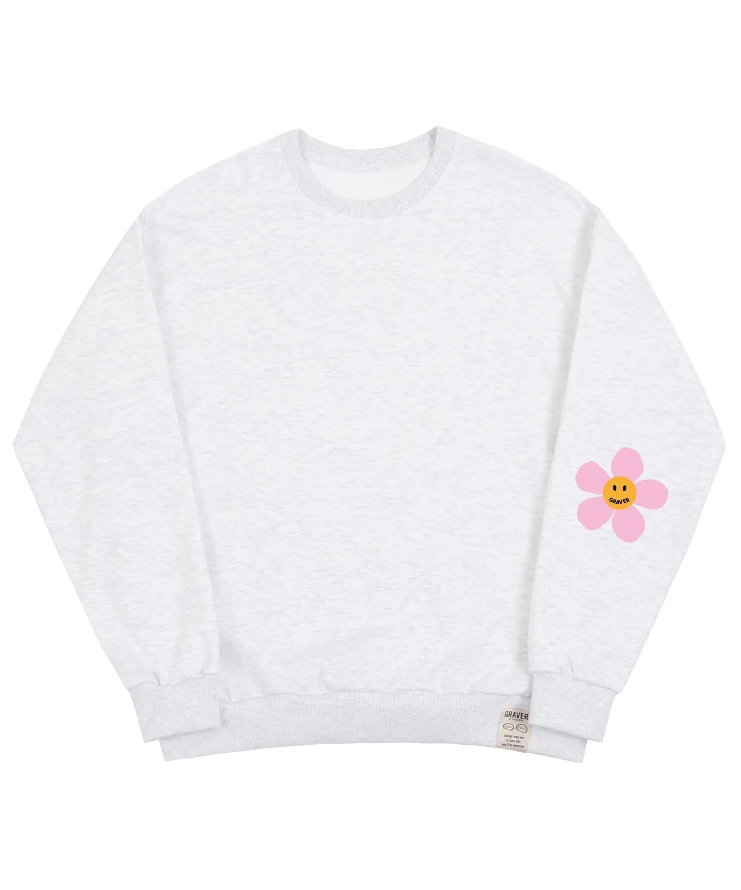 [GRAVER] Elbow Pink Flower Dot Sweatshirt by GRAVER