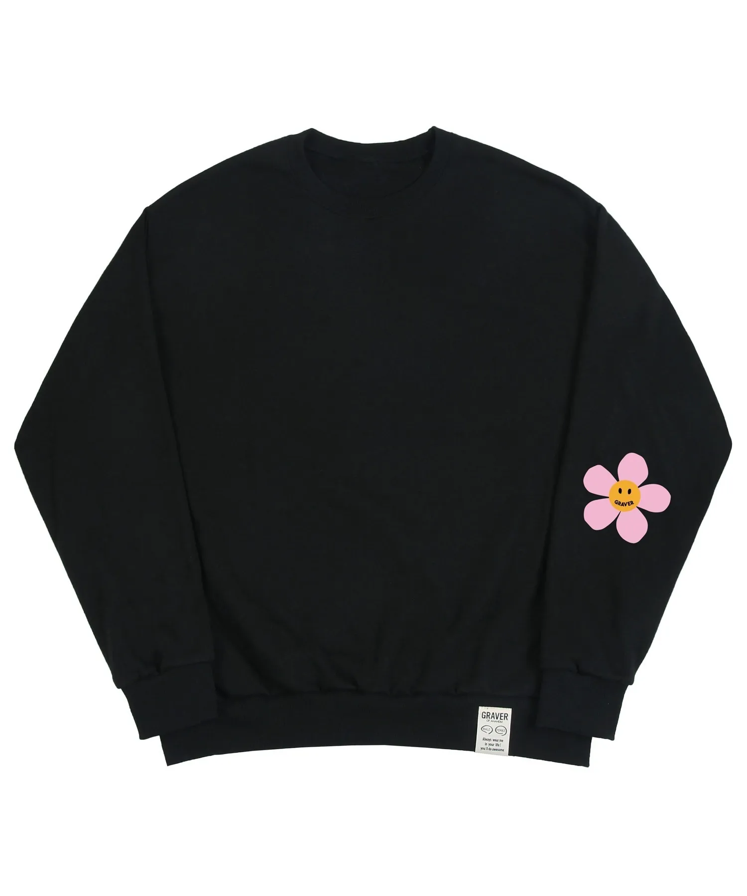 [GRAVER] Elbow Pink Flower Dot Sweatshirt by GRAVER