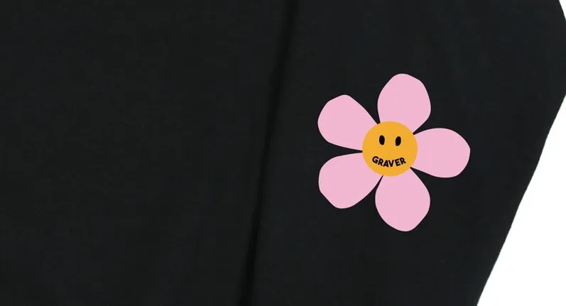 [GRAVER] Elbow Pink Flower Dot Sweatshirt by GRAVER