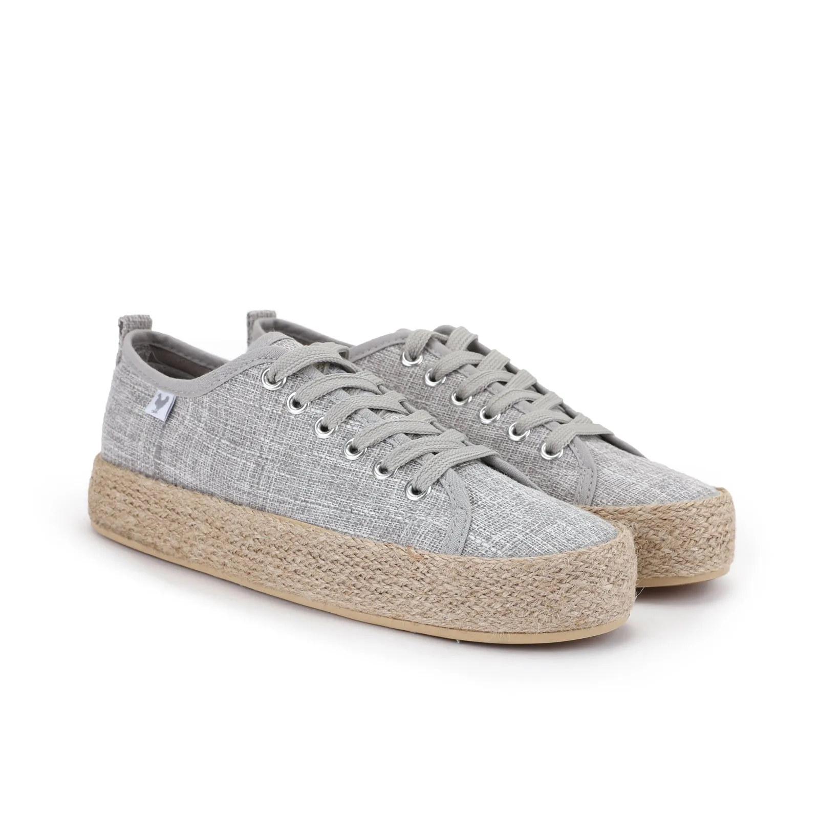 Grey linen lace-up espadrille sneakers - Results: Durable grey linen lace-up espadrille sneakers for casual outfits