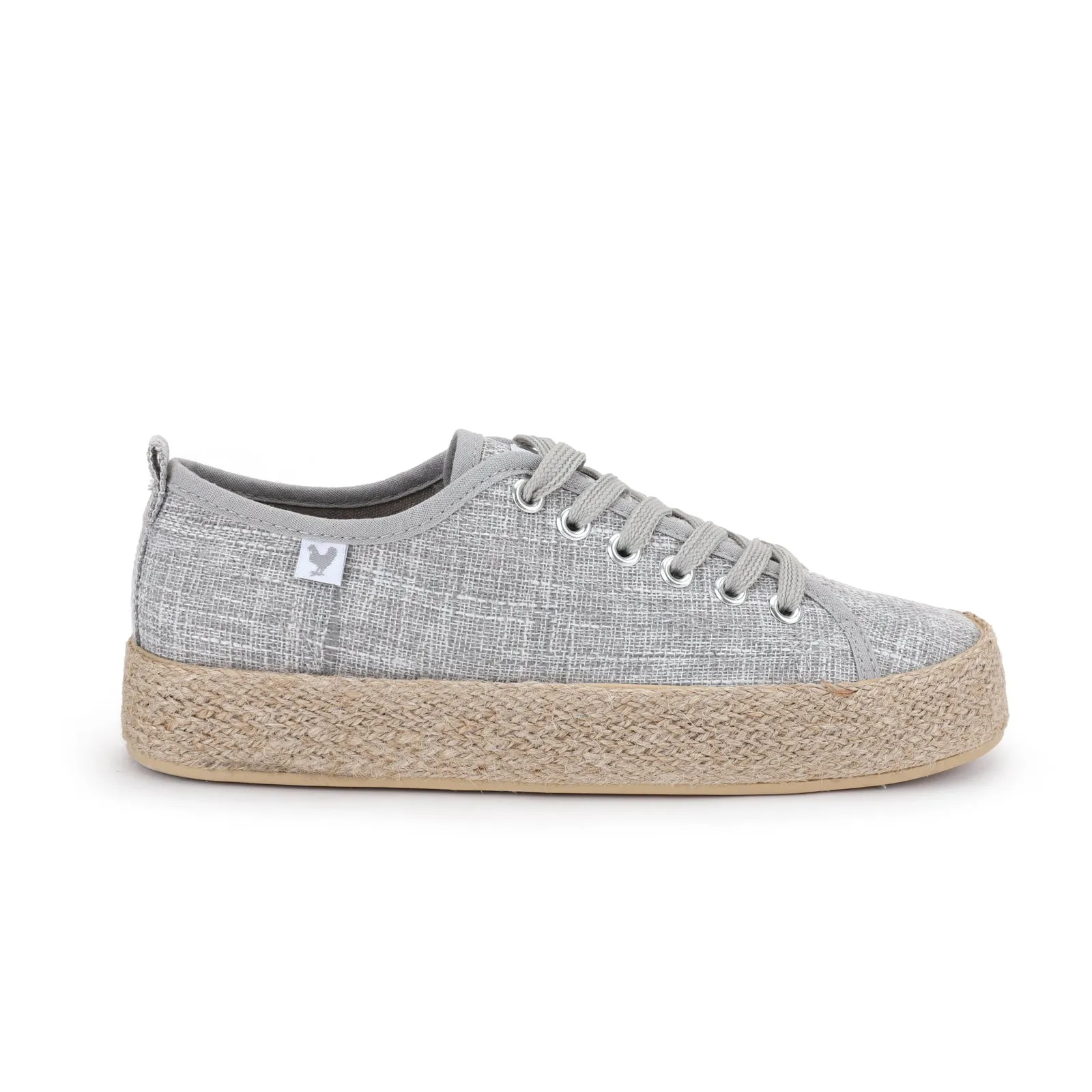 Grey linen lace-up espadrille sneakers - Results: Durable grey linen lace-up espadrille sneakers for casual outfits