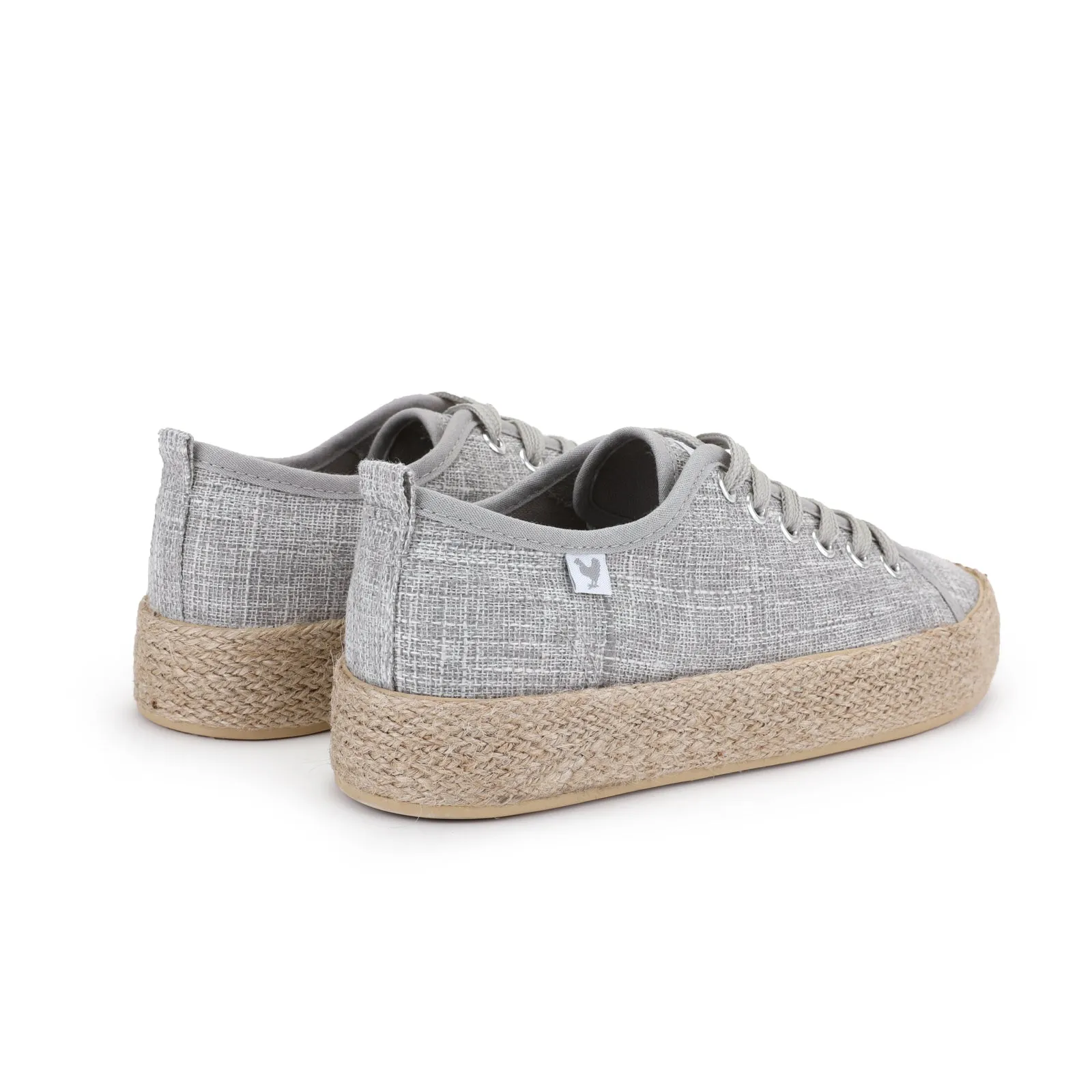 Grey linen lace-up espadrille sneakers - Results: Durable grey linen lace-up espadrille sneakers for casual outfits