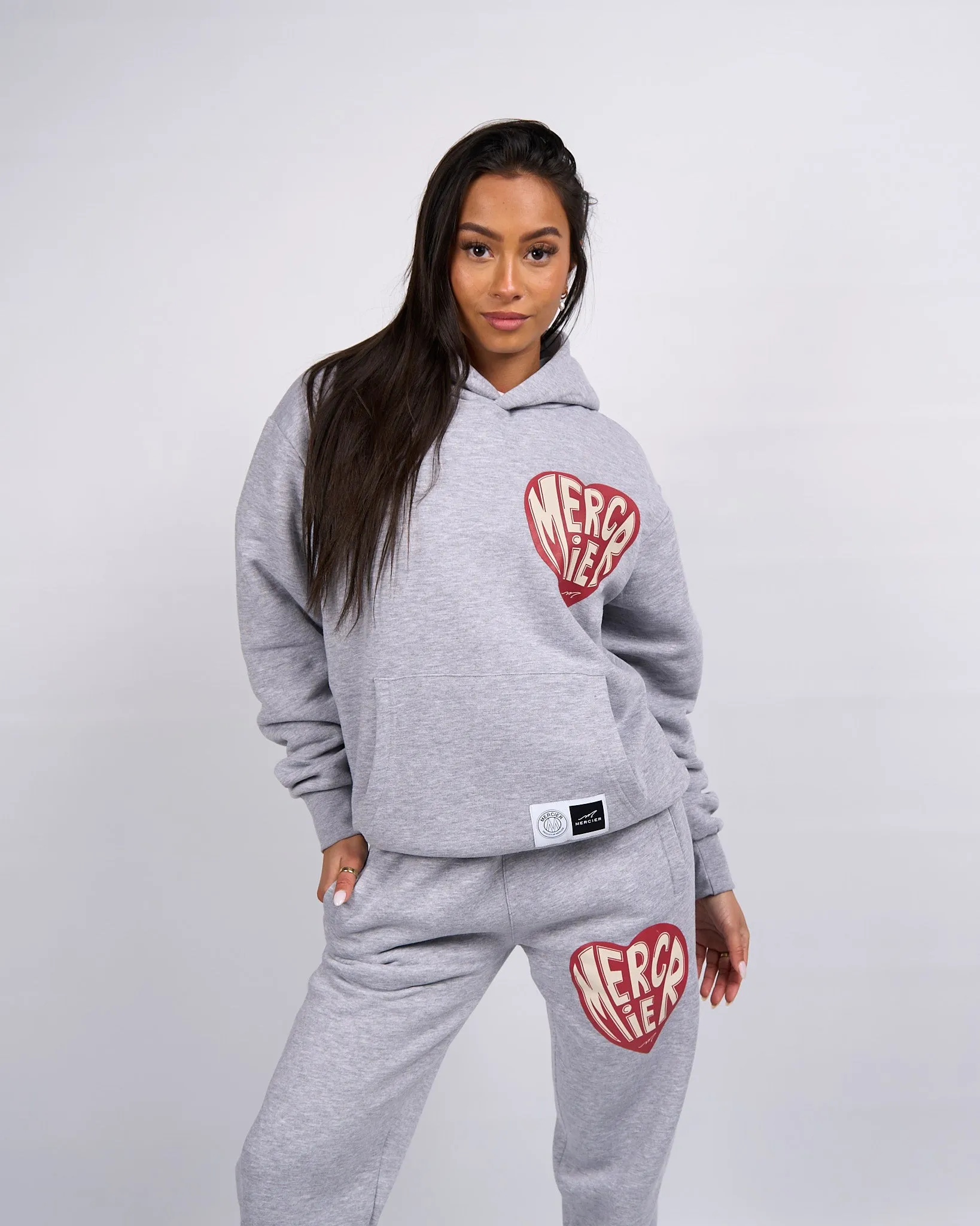 Grey Marl Mercier Heart Hoodie