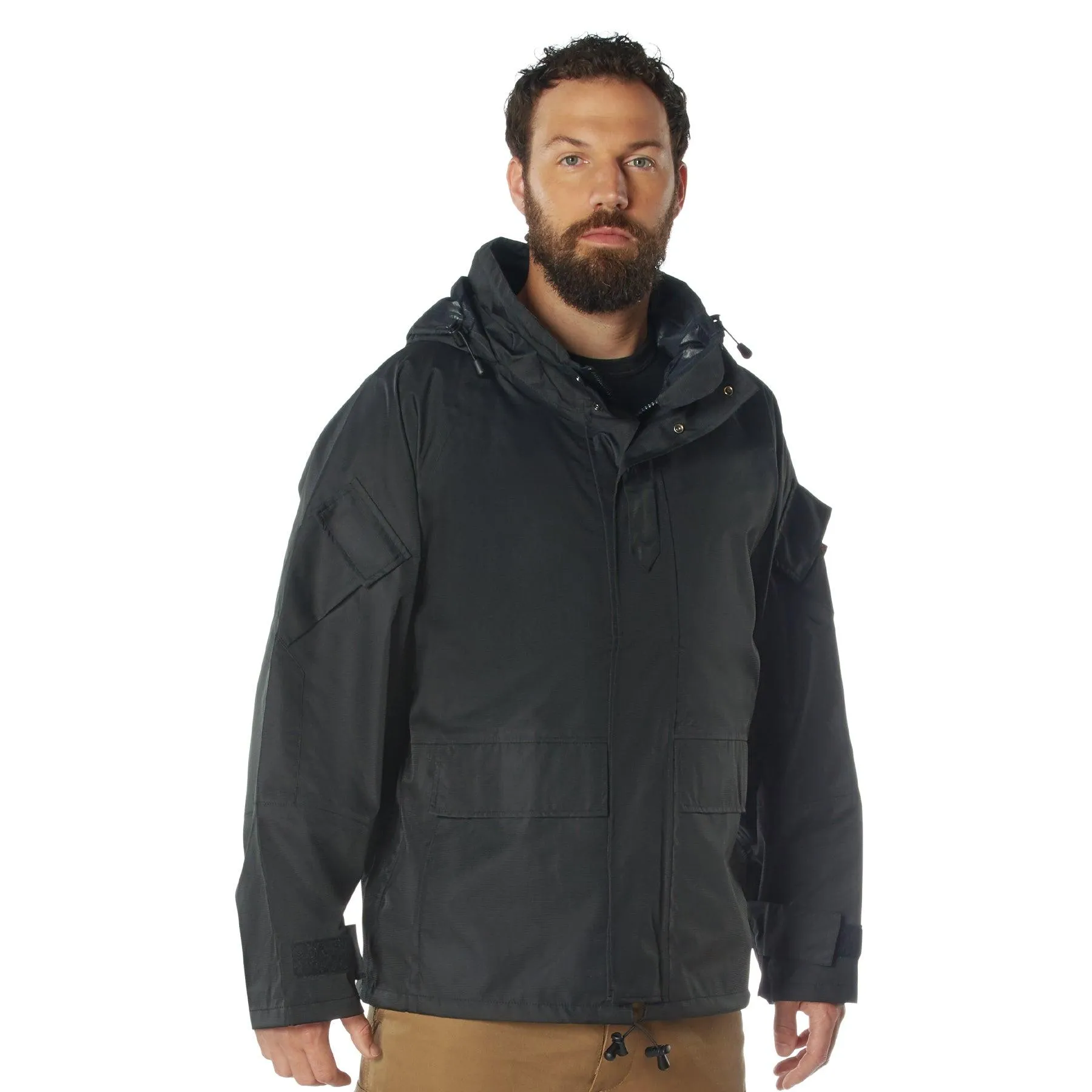 Hard Shell Waterproof Jacket - Black