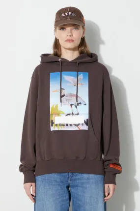 Heron Preston cotton sweatshirt Heron Censored Hoodie women's brown color HWBB024F23JER0036037