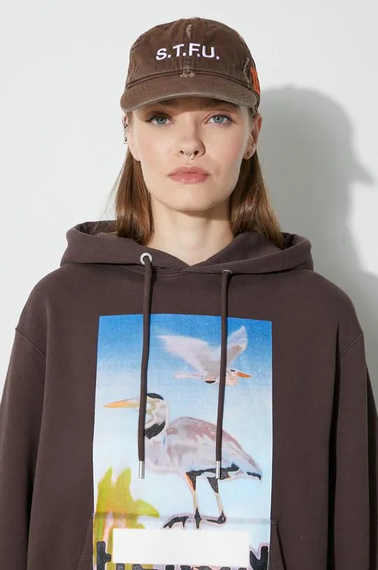 Heron Preston cotton sweatshirt Heron Censored Hoodie women's brown color HWBB024F23JER0036037