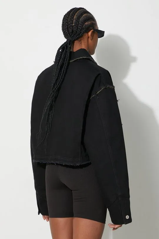 Heron Preston denim jacket Rebuilt Denim Jacket women's black color HWYE013F23DEN0011000