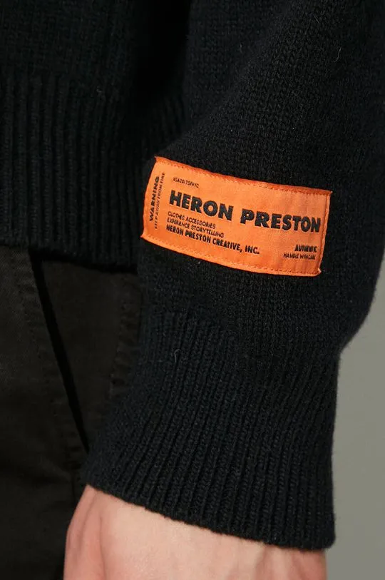 Heron Preston wool jumper Heron Bird Knit Crewneck men’s black color HMHE013F23KNI0031009