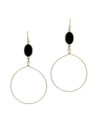 Hoop earrings with natural stone