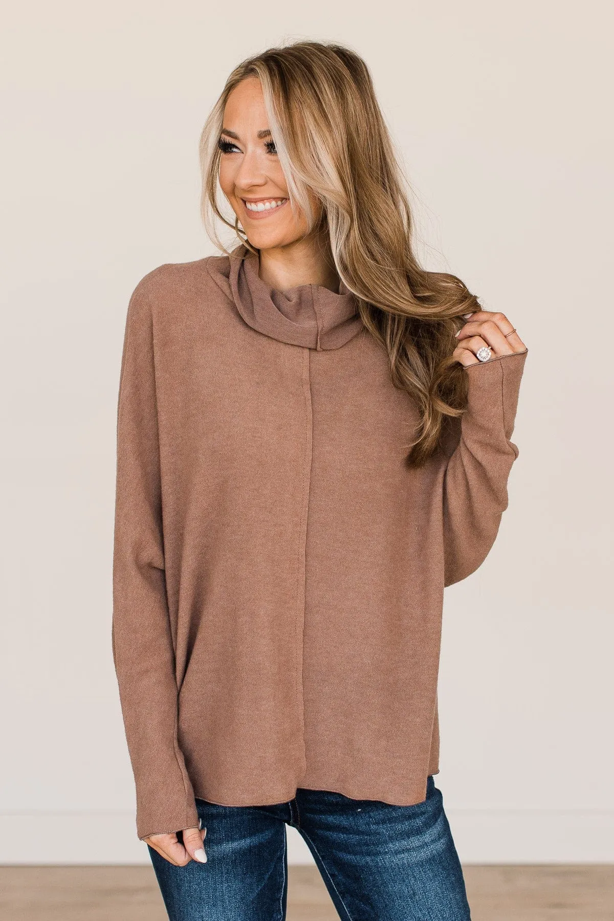 Hopes Turtle Neck Top- Mocha