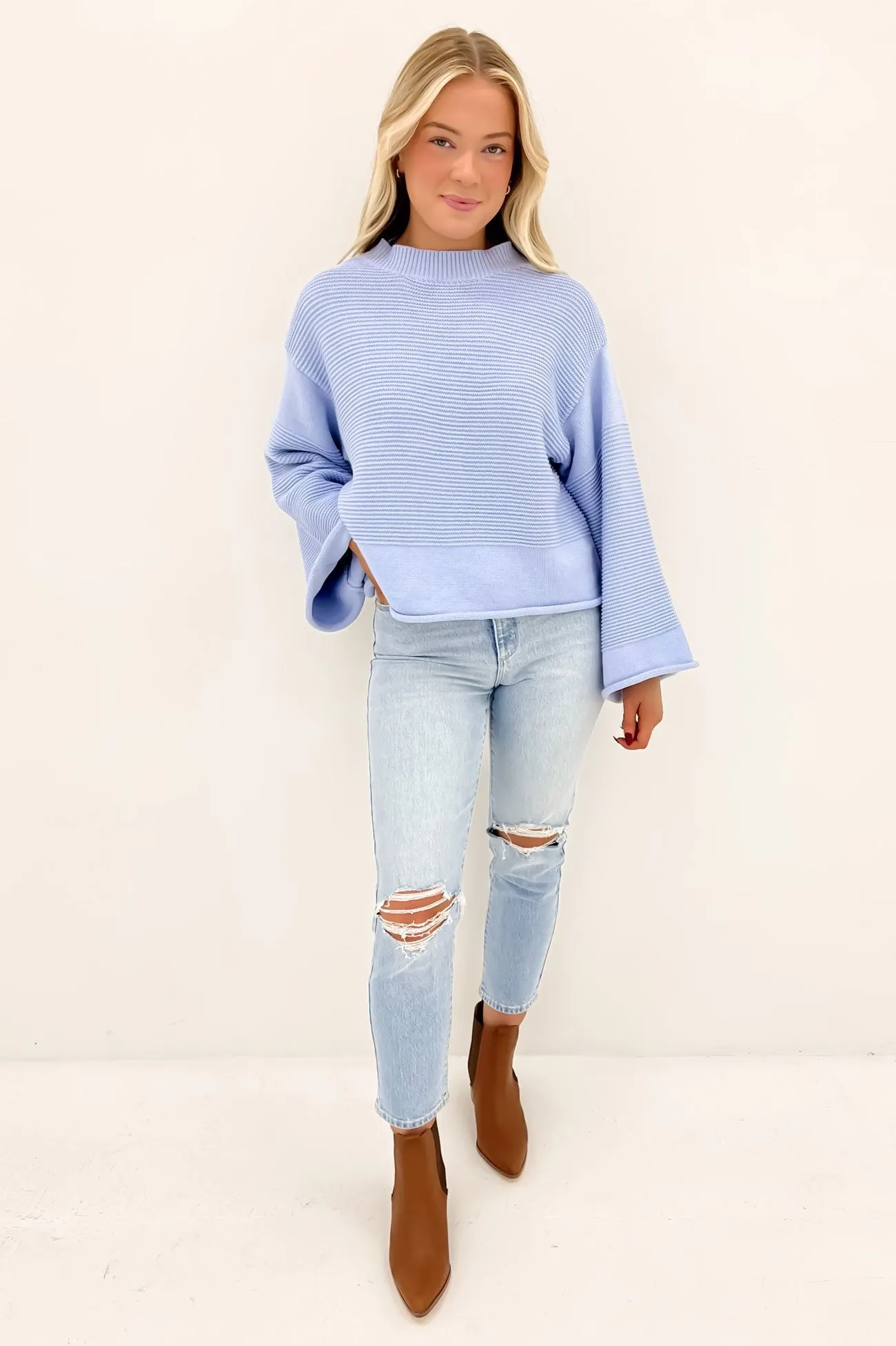 Izaiah Knit Sweater Blue