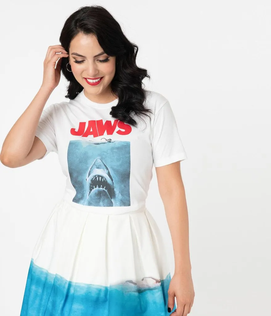 Jaws Unique Vintage Poster Women's Tee - Iconic Movie Graphic Fashion