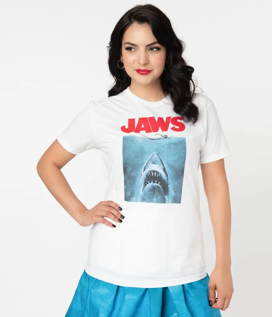 Jaws Unique Vintage Poster Women's Tee - Iconic Movie Graphic Fashion