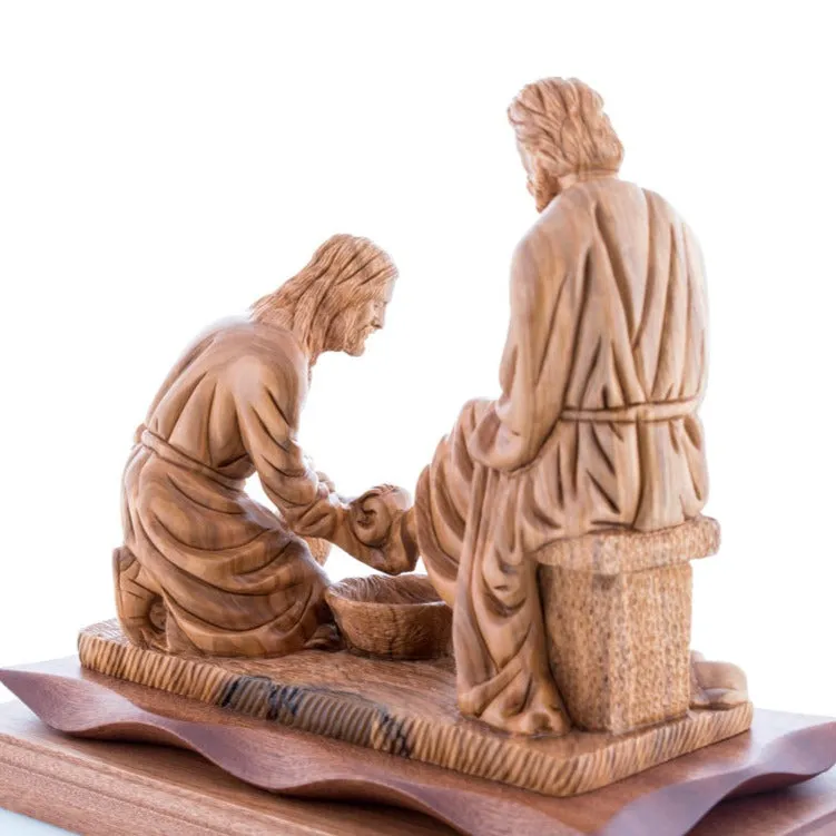 Jesus Christ  Washing The Feet Masterpiece, 10.6 Olive Wood Carving